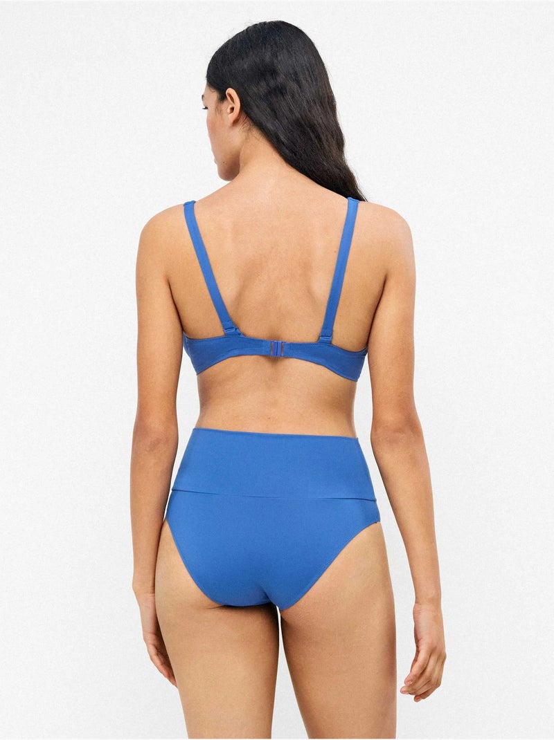 Braga bikini alta multiposición Azul - Kiabi
