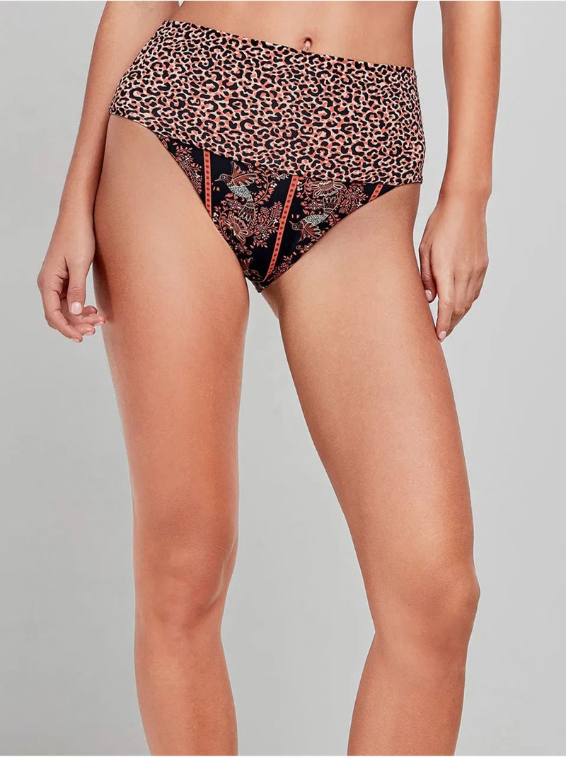 Braga bikini alta multiposición con combinación de estampados Multicolor - Kiabi