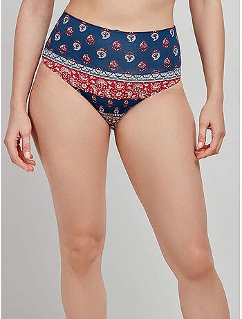 Braga bikini alta multiposición con estampado étnico