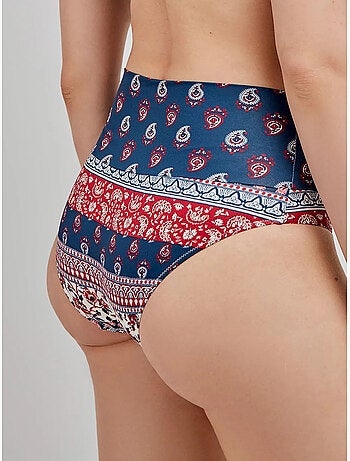 Braga bikini alta multiposición con estampado étnico