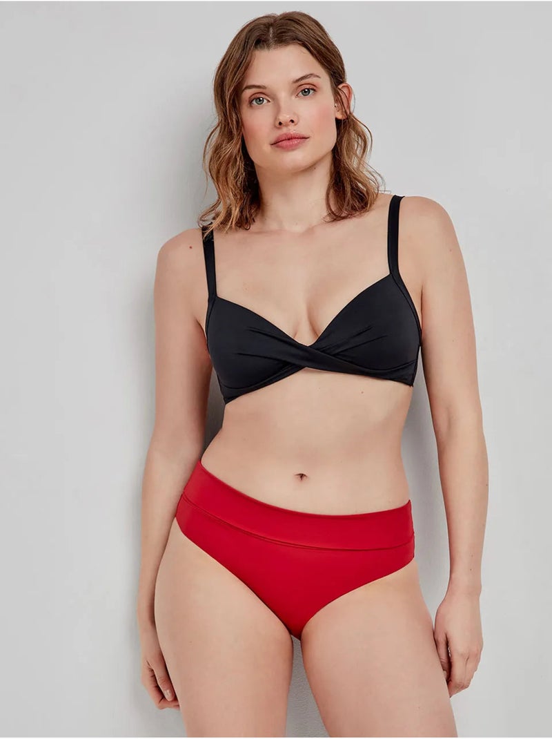 Braga bikini alta multiposición Rojo - Kiabi