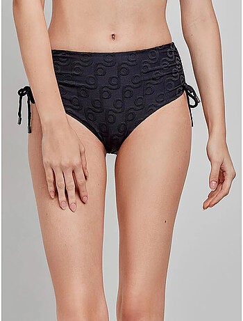 Braga bikini alta regulable en tejido de jacquard geométrico