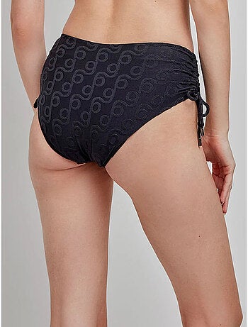 Braga bikini alta regulable en tejido de jacquard geométrico