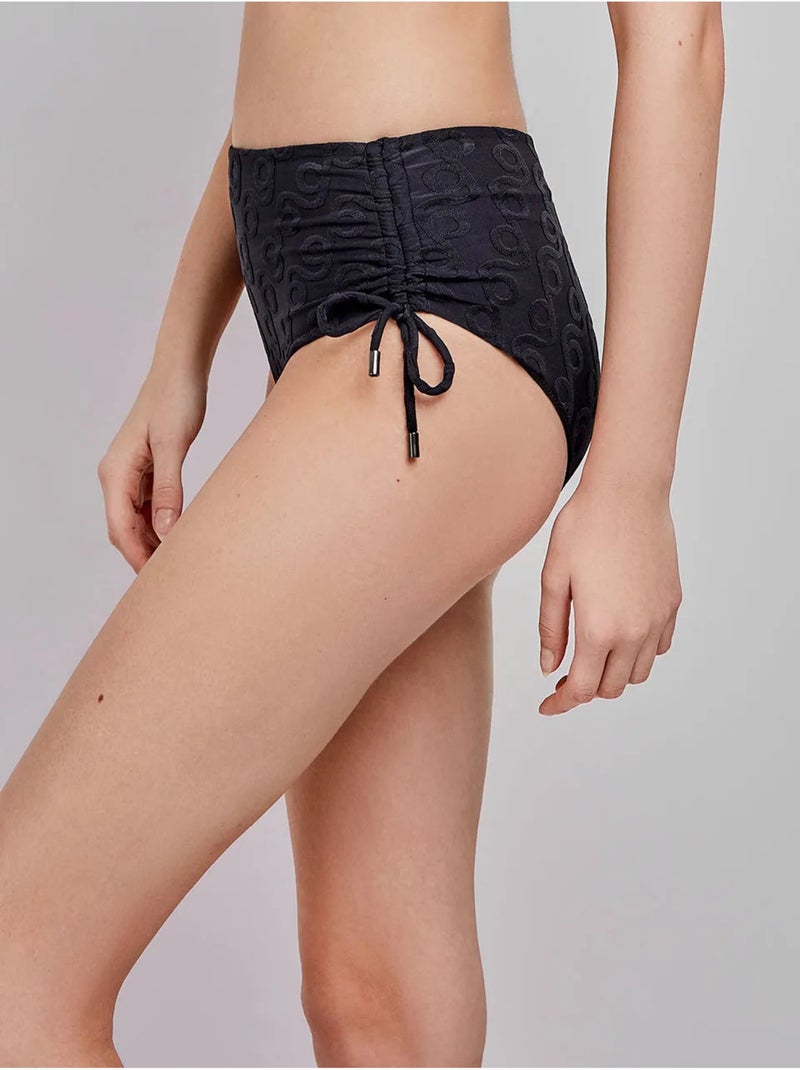 Braga bikini alta regulable en tejido de jacquard geométrico Negro - Kiabi