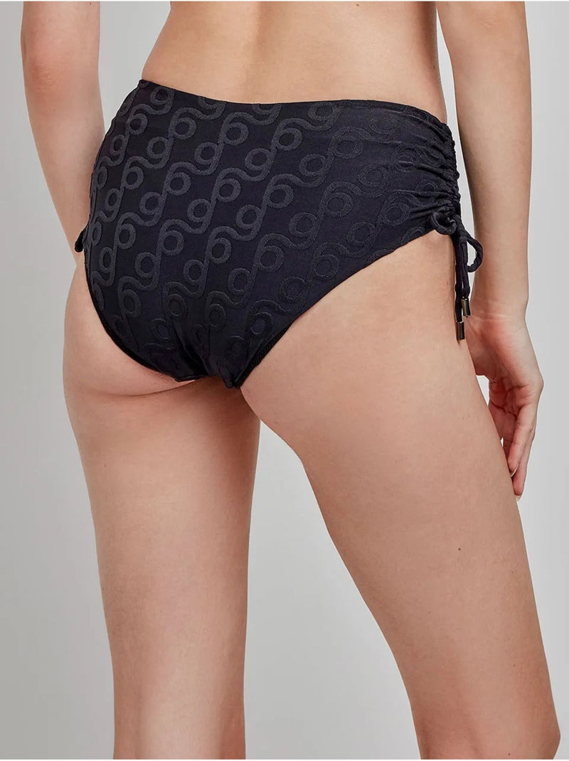 Braga bikini alta regulable en tejido de jacquard geométrico Negro - Kiabi