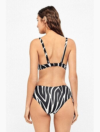 Braga bikini alta regulable estampado animal print cebra