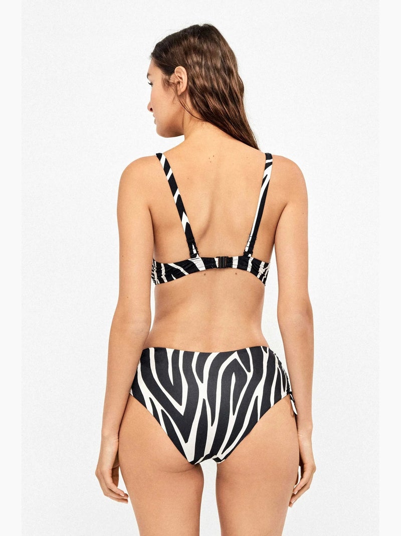 Braga bikini alta regulable estampado animal print cebra Multicolor - Kiabi