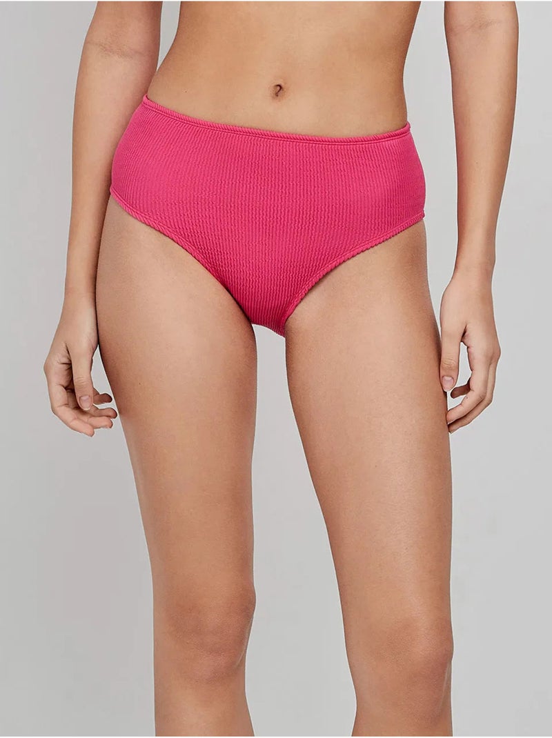 Braga bikini alta talla única en tejido texturizado Rosa fucsia - Kiabi