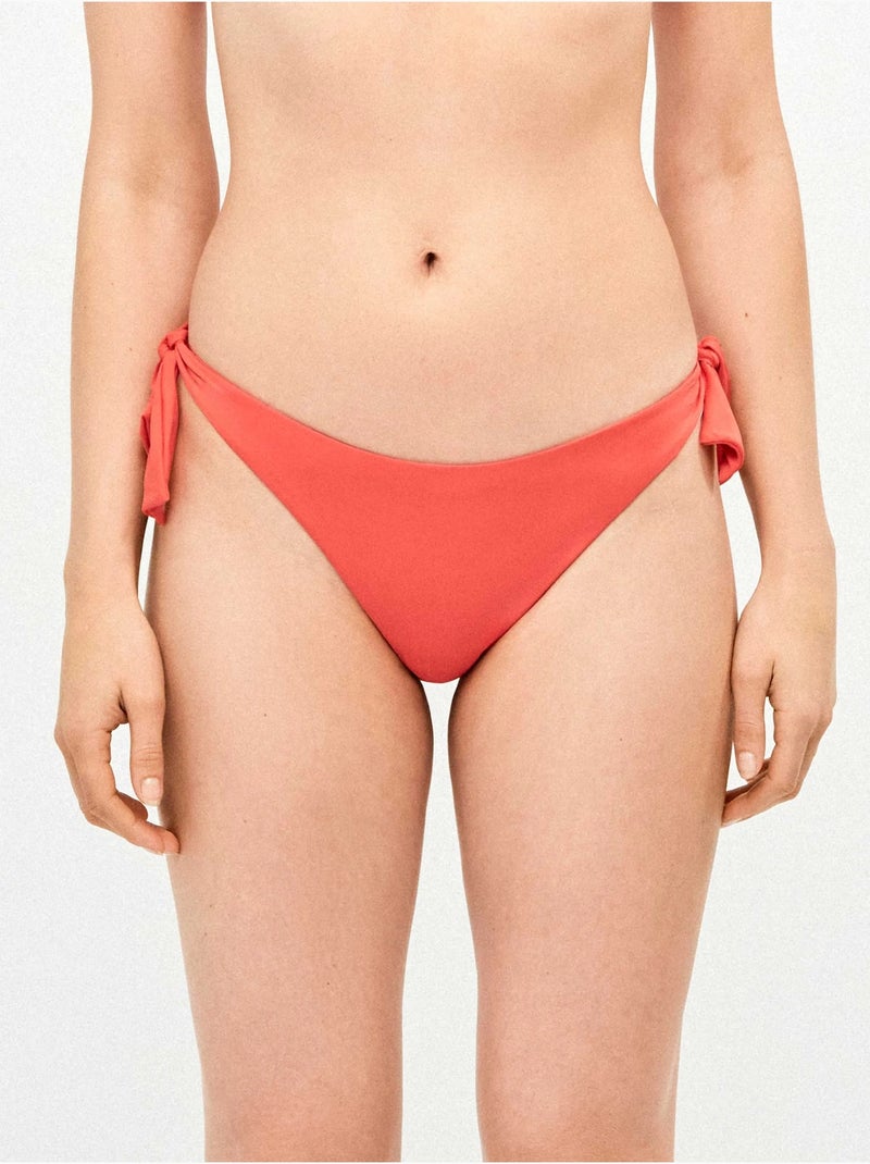 Braga bikini brasileña ajustable en laterales con lazo Rojo - Kiabi