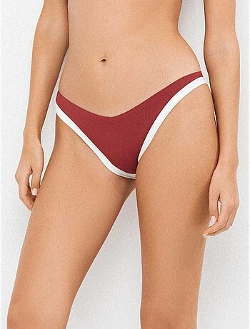 Braga bikini brasileña bicolor con vivos a contraste