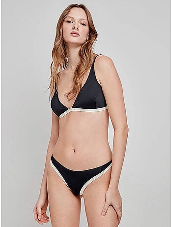 Braga bikini brasileña bicolor con vivos a contraste