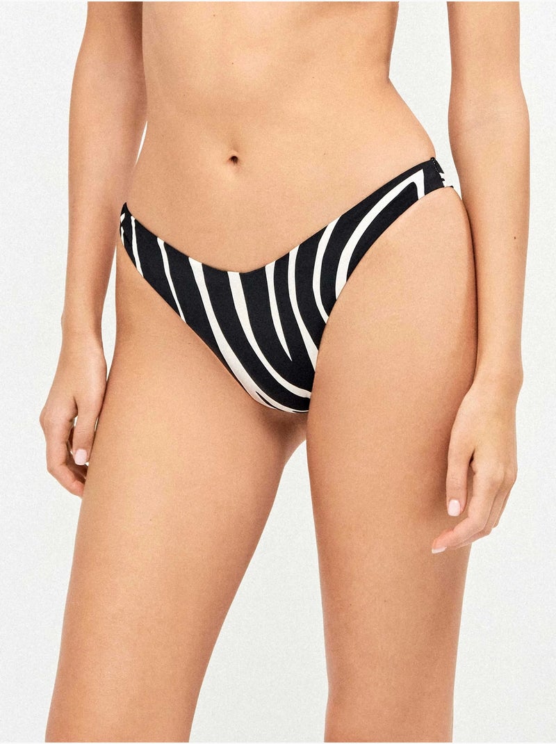 Braga bikini brasileña corte en v animal print cebra Multicolor - Kiabi