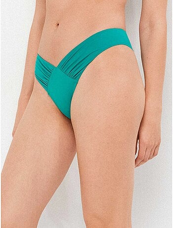 Braga bikini brasileña corte en v con fruncido lateral