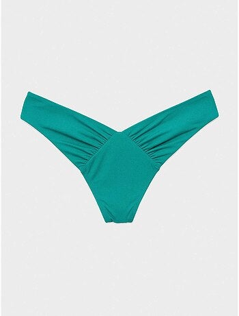 Braga bikini brasileña corte en v con fruncido lateral