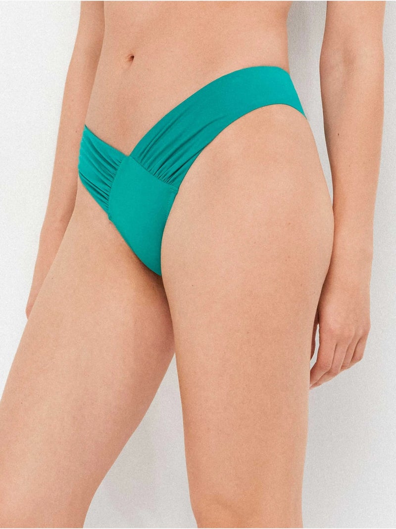 Braga bikini brasileña corte en v con fruncido lateral Azul Verde - Kiabi