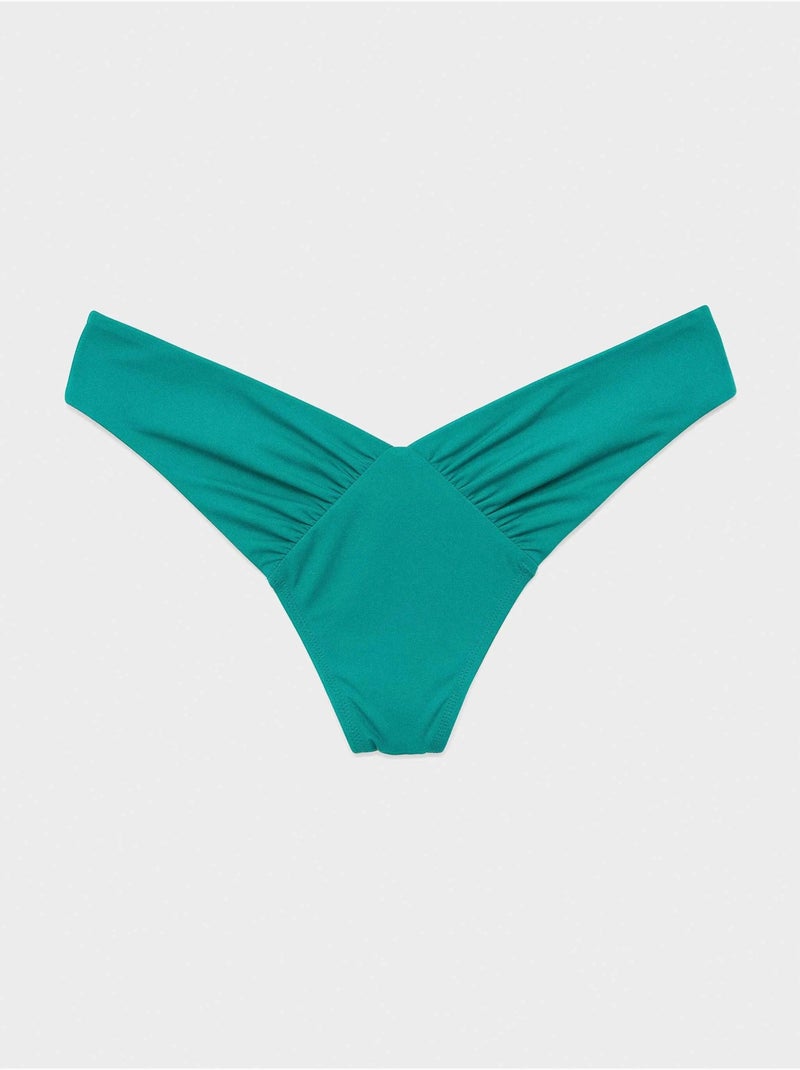 Braga bikini brasileña corte en v con fruncido lateral Azul Verde - Kiabi