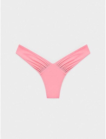 Braga bikini brasileña corte en v con fruncido lateral