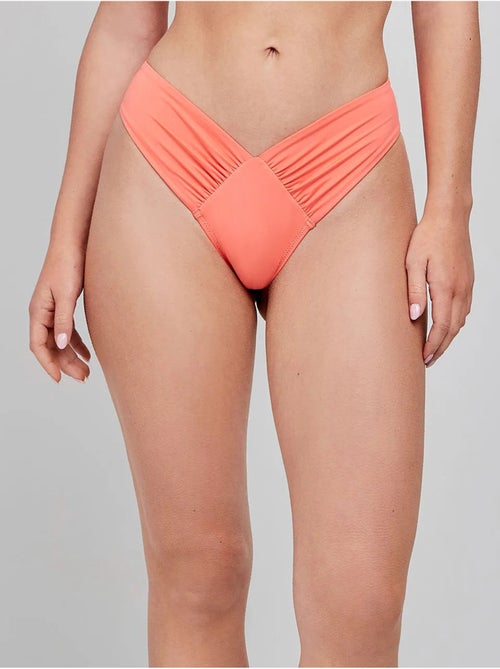 Braga bikini brasileña corte en v con fruncidos en laterales - Kiabi Braga bikini brasileña corte en v con fruncidos en laterales - Kiabi