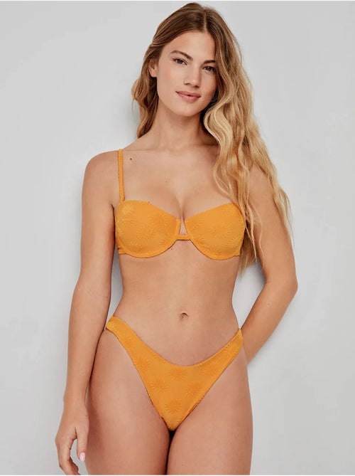 Braga bikini brasileña corte en v en tejido con estructura soles - Kiabi Braga bikini brasileña corte en v en tejido con estructura soles - Kiabi