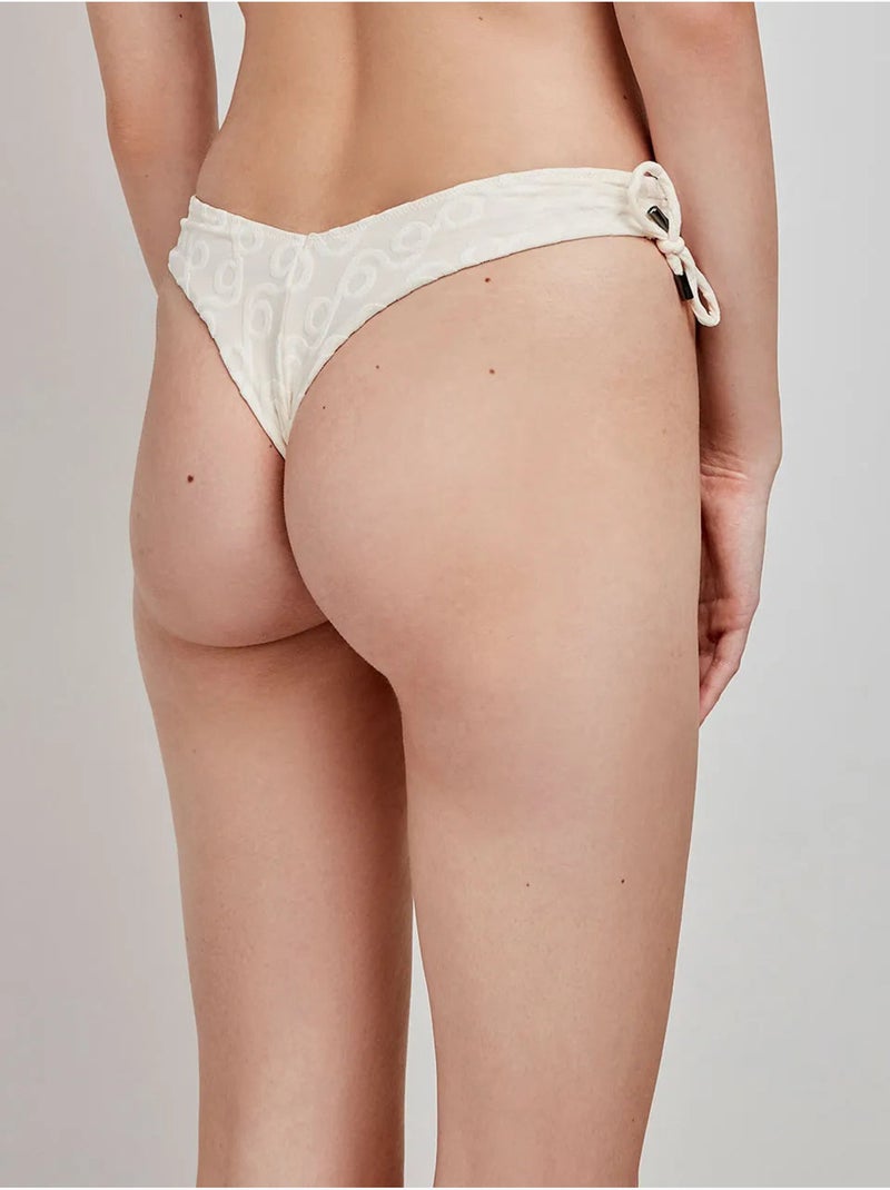 Braga bikini brasileña corte en v en tejido de jacquard geométrico Beige - Kiabi