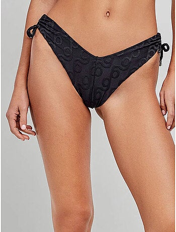 Braga bikini brasileña corte en v en tejido de jacquard geométrico