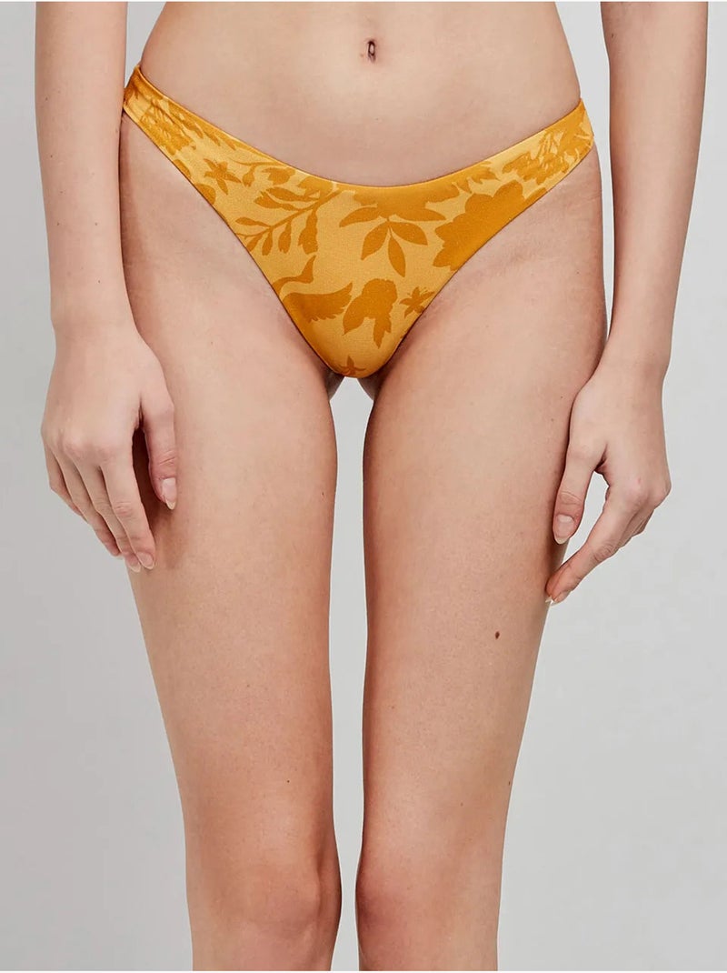 Braga bikini brasileña corte en v estampada Amarillo - Kiabi
