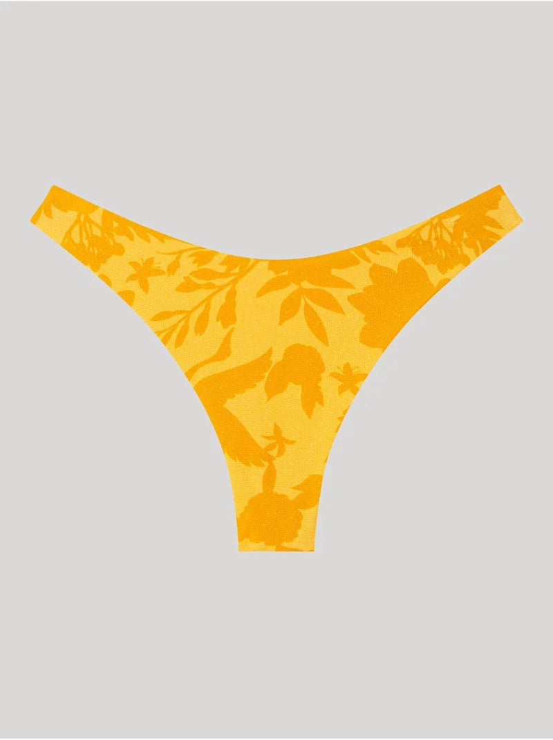Braga bikini brasileña corte en v estampada Amarillo - Kiabi