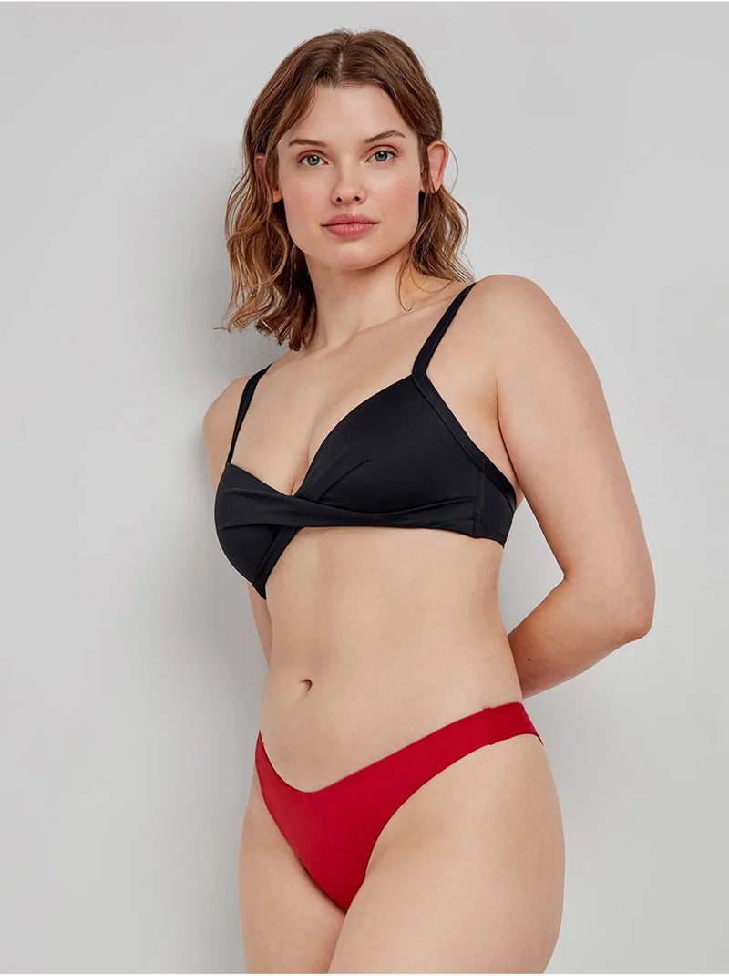 Braga bikini brasileña corte en v, mix and match para combinar Rojo - Kiabi