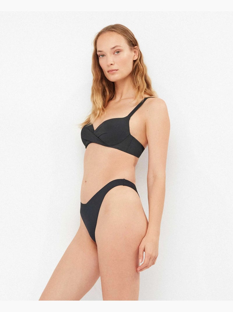 Braga bikini brasileña corte en v Negro - Kiabi