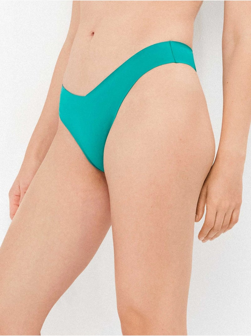 Braga bikini brasileña corte en v tejido high tech moldeador Azul Verde - Kiabi
