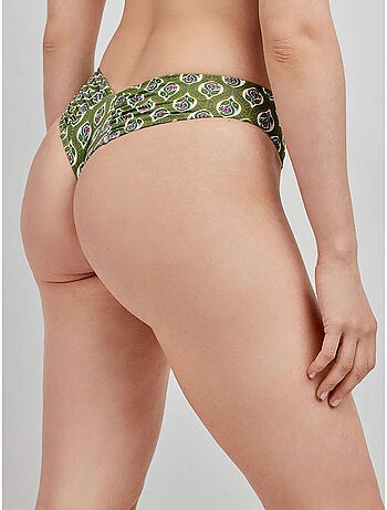 Braga bikini brasileña corte en v y estampado floral