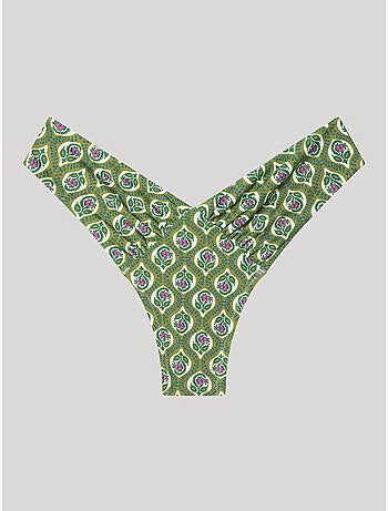 Braga bikini brasileña corte en v y estampado floral