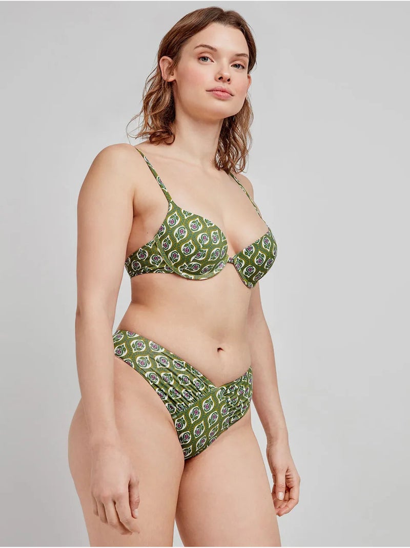 Braga bikini brasileña corte en v y estampado floral Multicolor - Kiabi