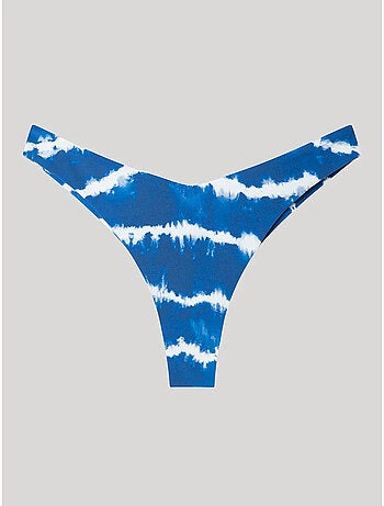Braga bikini brasileña corte en v y estampado tie-dye