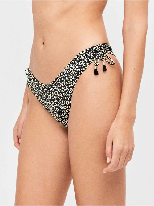Braga bikini brasileña corte v ajustable en cintura animal print - Kiabi Braga bikini brasileña corte v ajustable en cintura animal print - Kiabi