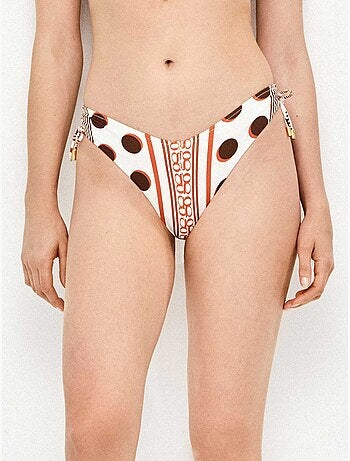 Braga bikini brasileña corte v ajustable estampado monogram