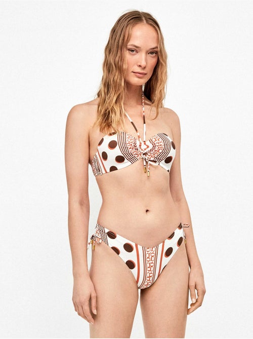Braga bikini brasileña corte v ajustable estampado monogram - Kiabi Braga bikini brasileña corte v ajustable estampado monogram - Kiabi