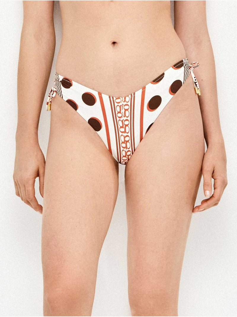 Braga bikini brasileña corte v ajustable estampado monogram Multicolor - Kiabi