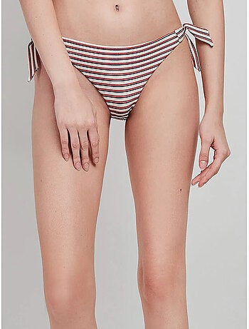 Braga bikini clásica, ajustable y con estampado de rayas