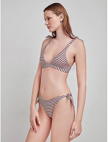 Braga bikini clásica, ajustable y con estampado de rayas