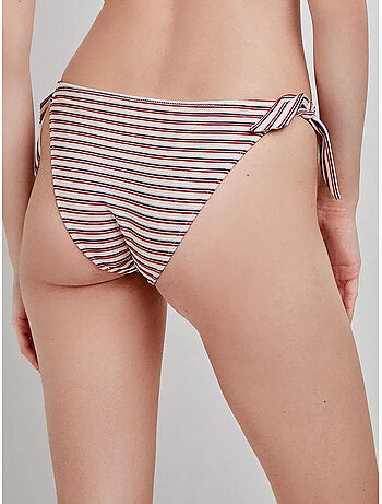 Braga bikini clásica, ajustable y con estampado de rayas