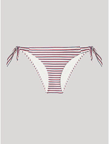 Braga bikini clásica, ajustable y con estampado de rayas