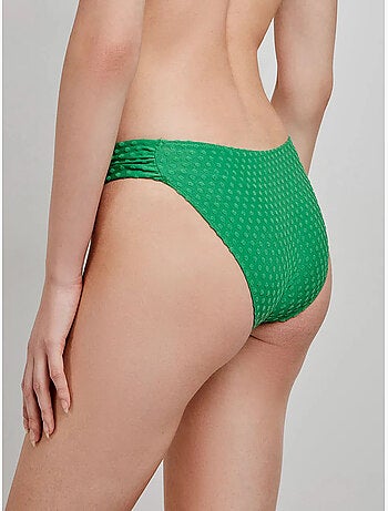 Braga bikini clásica con aberturas laterales en tejido plumetti