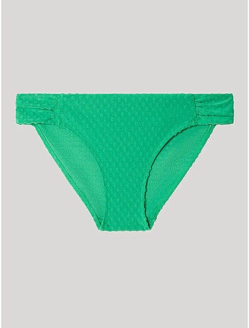 Braga bikini clásica con aberturas laterales en tejido plumetti
