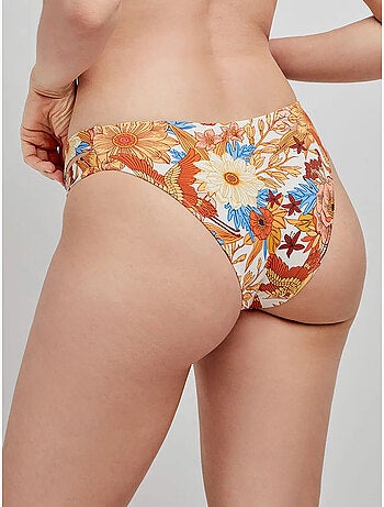 Braga bikini clásica con aberturas laterales y estampado floral retro