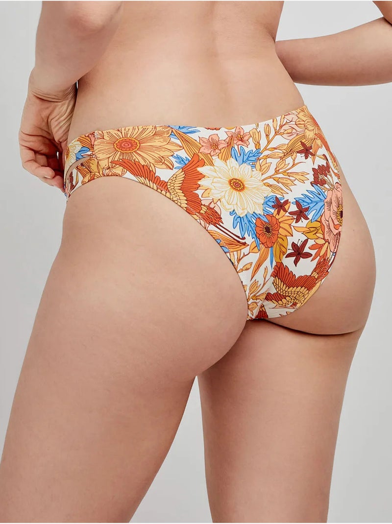 Braga bikini clásica con aberturas laterales y estampado floral retro Multicolor - Kiabi