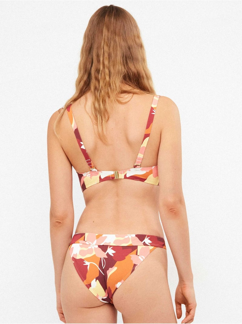 Braga bikini clásica con banda en cintura estampado geómetrico Multicolor - Kiabi