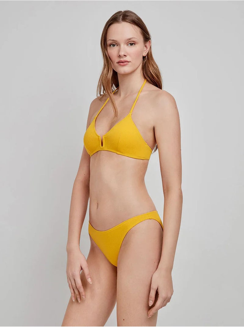 Braga bikini clásica con detalle de abertura en parte trasera Amarillo - Kiabi