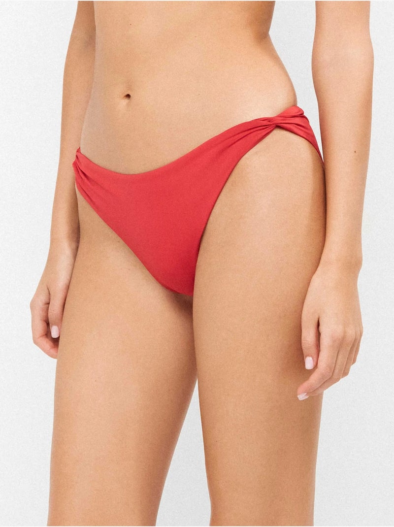 Braga bikini clásica con detalle de nudo en laterales Rojo - Kiabi