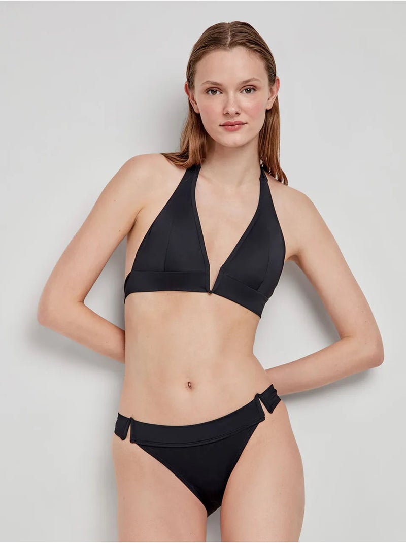 Braga bikini clásica con detalle de v en laterales Negro - Kiabi